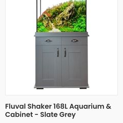 Fluval Shaker 168ltr Aquarium and Gray Cabinet