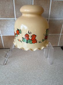 Vintage Cartoon Animal/Bird Amber glass Shade