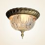 Elegant Vintage Pendant Chandelier Brass and Cut Glass Ceiling Lamp Image 4