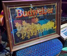 Vintage Budweiser Clydesdale pub mirror