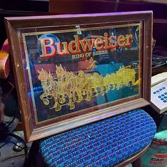 Vintage Budweiser Clydesdale pub mirror