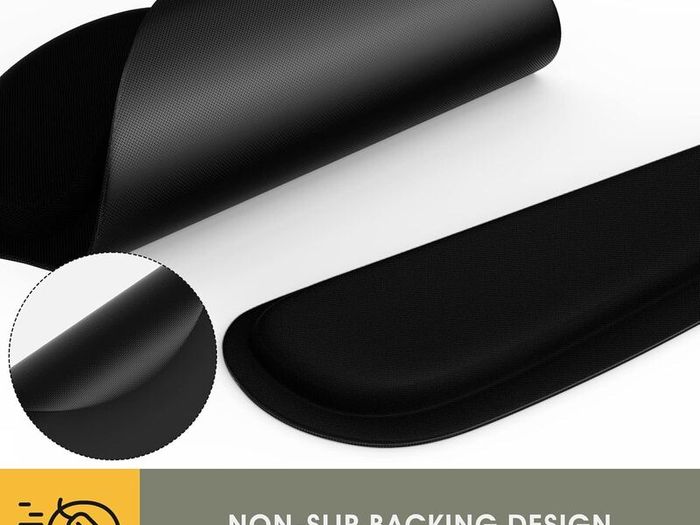 Keyboard and Mouse Mat Set, Ergonomic Gel Filled Mouse Pad with Wrist Cushion Support with Memory Foam for Computer and Laptop