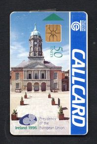 1996 Ireland 50 unit E.U Presidency from July the 1st to 31st December 1996 (Gemplus GEM1) Call Card Used. Telecom Eireann card number 1134.
