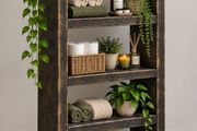 Handmade Rustic Bathroom Tall Shelving Unit