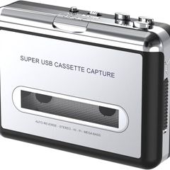 FREE EXPRESS SHIPPING Portable Cassette Player/Cassette to MP3 Converter Capture Cassette Tape to MP3/CD Audio via USB