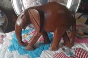 Large Carved Wooden Elephant