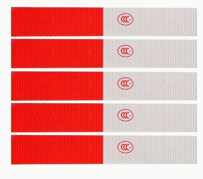 10pcs 11.81-inch Red and White Reflective Stickers,