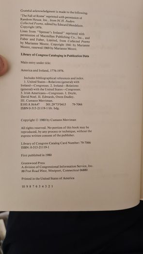 American And Ireland, 1776-1976. The Americ Dentity And The Irish Connections. Hardback In Good Condition.
