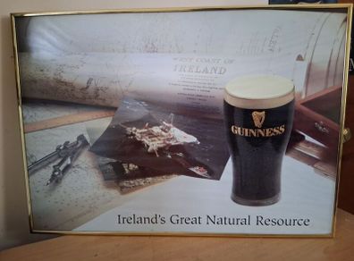 1985 Guinness Sign in original brass frame