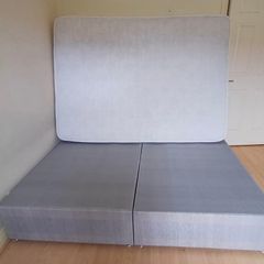 4ft 6 double Divan grey bed & mattress