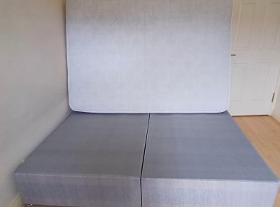 4ft 6 double Divan grey bed & mattress