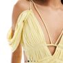 ASOS DESIGN Ruched Fallen Shoulder Cut Out Maxi Dress Yellow Size 6! Image 3
