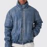 Denim Puffer Jacket Image 8