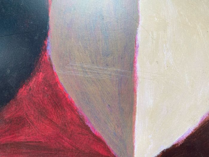print Breon O'Casey Signed  in the plate Abstract Modernist Print  Framed 29.5 x 21.5 inches