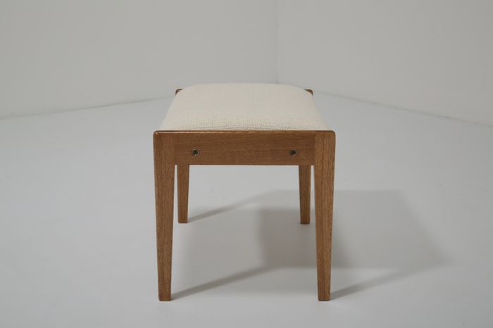 Vintage Studio Donegal Tweed and Oak Stool, 1960s.