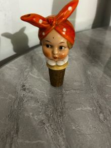 Vintage German Goebel Porcelain Ceramic Handpainted Bottle Cork Stopper Pourer