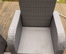 8 seater Rattan Garden Furniture Set (Sofa, Armchairs & Tables) - No Cushions