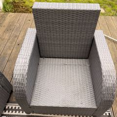 8 seater Rattan Garden Furniture Set (Sofa, Armchairs & Tables) - No Cushions