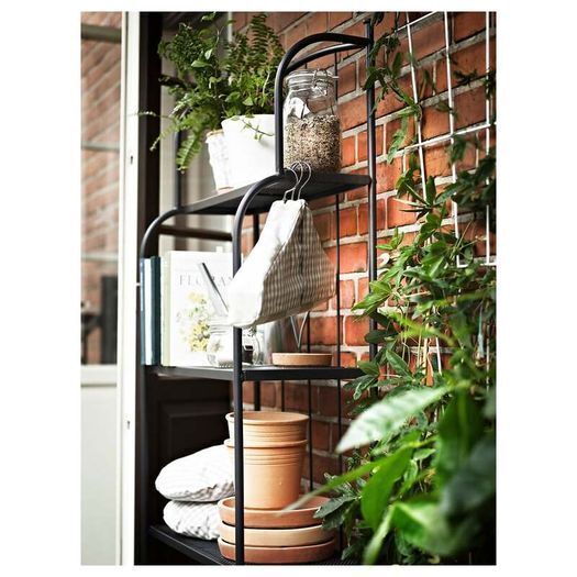 Ikea Lacko outdoor garden metal shelving unit 162cm H x 62cm W
