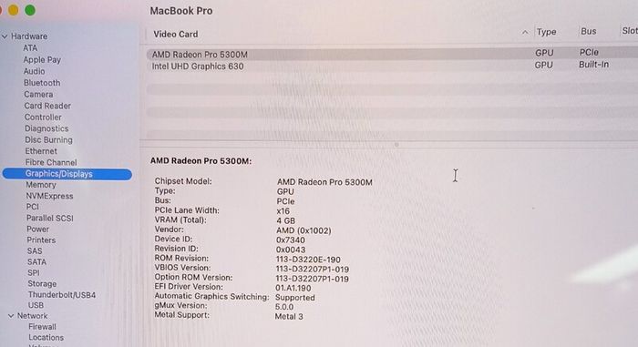 MacBook Pro A2141 2019 16" i7-9750H 32GB  Radeon 5300 / 32 Gram / 1TB NVMe  mac OS Tahoe cycle count :32