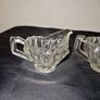 1940's Crystal Creamer Pitcher & Sugar Bowl Image 5