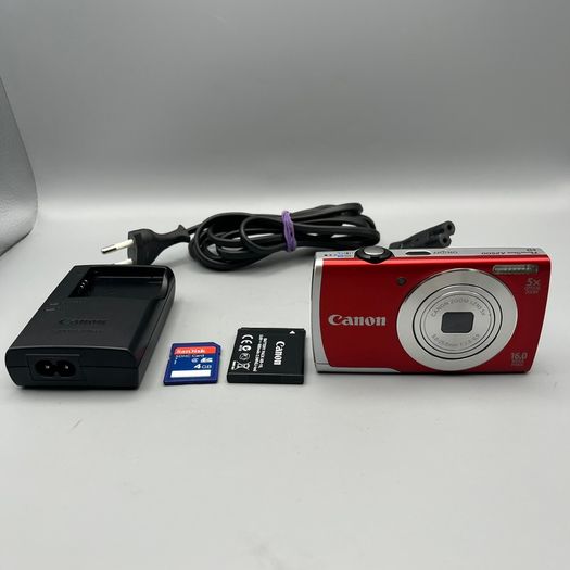 Canon PowerShot A2500 16MP Digital Camera Red - Full Kit
