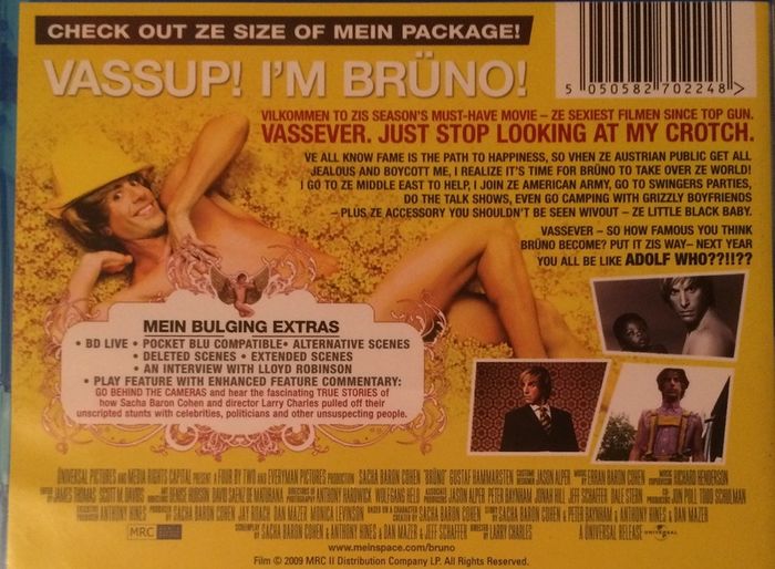 Bruno [2009] Sacha Baron Cohen [Blu-ray Movie]