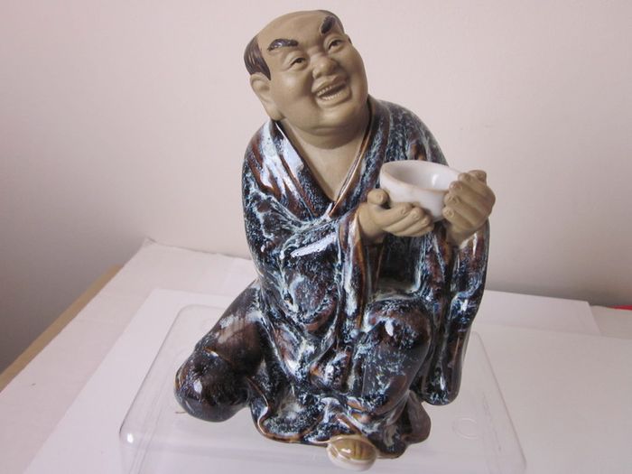 Chinese Glazed Pottery  Figure of Beggar 7 inches