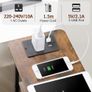 Slim Bedside Table Set of 2 with Charging Station Image 6