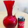 Large Vintage Cranberry Glass Jug Image 4