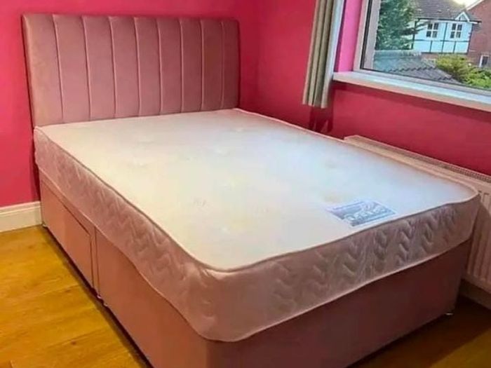 Brand New Stylist double Divan Beds. New Tufted Mattresses Instock. Optional Drawers Available