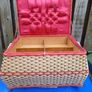 1950/60s Woven Wicker Sewing Box Image 2