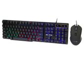 New 104 Keys USB Wired Gaming PC Qwerty Keyboard + USB Mouse Wired LED RGB #1202