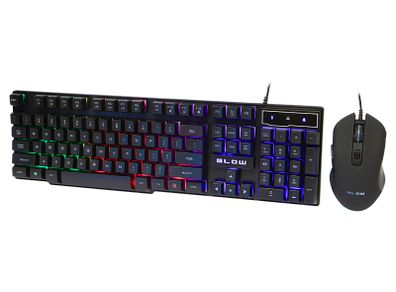 New 104 Keys USB Wired Gaming PC Qwerty Keyboard + USB Mouse Wired LED RGB #1202