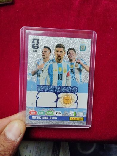 martines Messi Alvarez panini world cup card