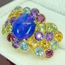 Silver Harry Ivens Vibrant Opal & Multi-Gemstone Statement Ring Image 4