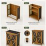 Wooden Garden Storage Cabinet Lockable Tool Cabinet Outdoor Storage Mini Shed Asphalt Roof Image 4