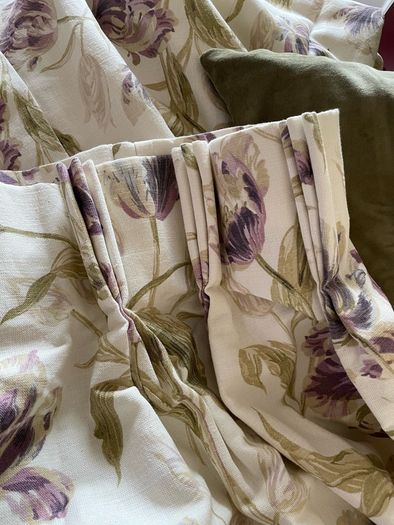 Stunning Large Laura Ashley Linen Curtains 128 inch wide x 93 inch drop