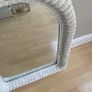 vintage white painted wicker mirror Image 3