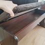Dark wood pub bench with storage Image 3