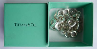 Tiffany & Co. Sterling Silver 925 Square Cushion Toggle Link Chain Necklace length 17,5" - 66,55g