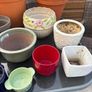 Mixed sizes Ceramic and plastic planters pots Image 6