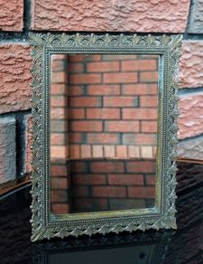 Antique Italian Brass Framed Mirror