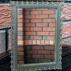 Antique Italian Brass Framed Mirror