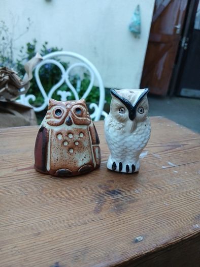 two vintage small owls