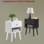 Set of 2 Bedside Tables Black or White with Drawer and Shelf Image 3