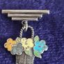 Vintage sterling silver and enamel flower basket brooch. Image 7