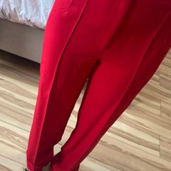 Zara red tailored trousers M