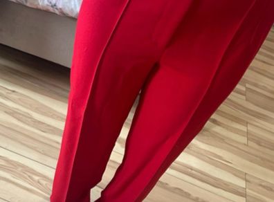 Zara red tailored trousers M