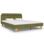 Bed Frame with LED Green Fabric 150x200 cm Image 2